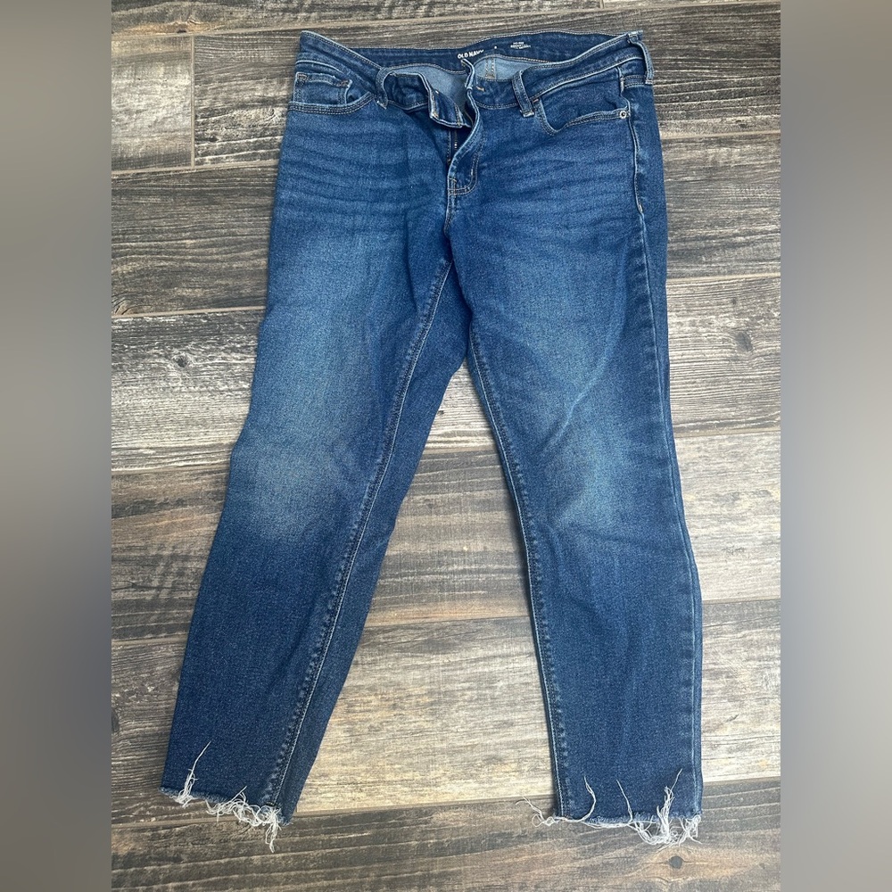 Old Navy Women's mid-rise rockstar super Skinny Jeans - Dark Blue